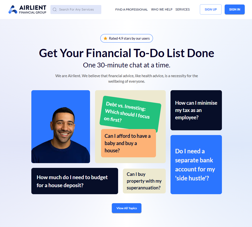 Airlient — financial advice platform